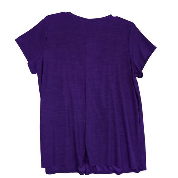 Elie McCarthy Women's 3X Plus Size Purple Blouse Top V-Neck Flowy Stretch Fabric - Picture 3 of 6